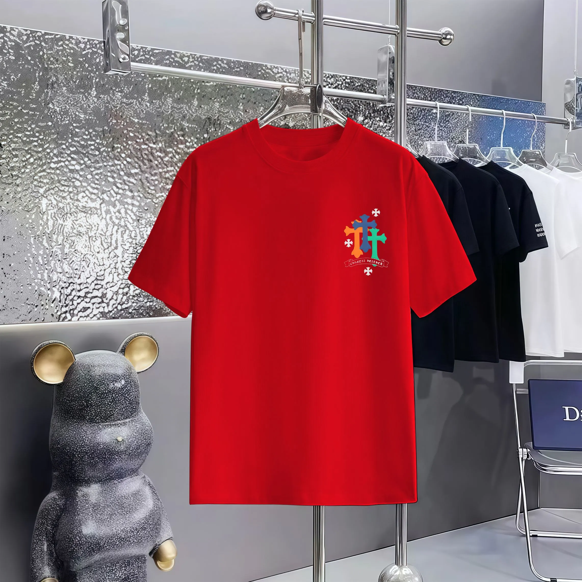80 Chrome Hearts T 1:1 1×1 Same Style logo OS ：Black，White， ，Red， Gray Size：XS-L